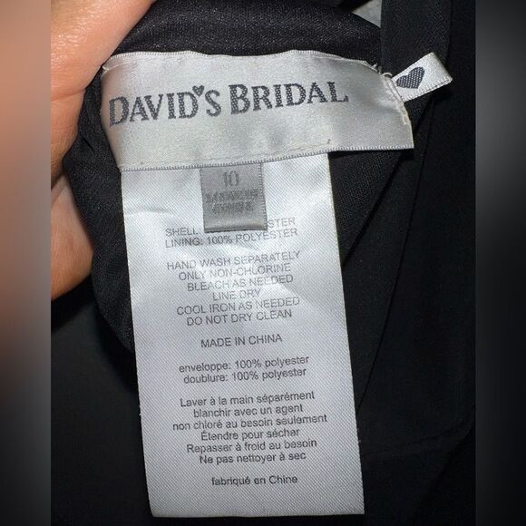 NWOT- David's Bridal Black Sleeveless Long Mesh Dress Illusion Neckline SIZE 10 - Picture 9 of 9